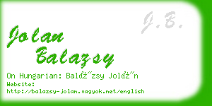 jolan balazsy business card